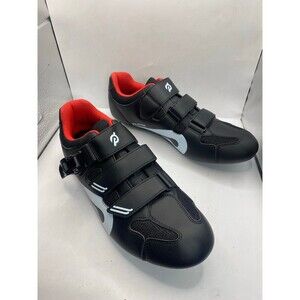 Peloton Cycling Shoes Men Size US 13 EUR 46 Black Red noCleats Adjustable Straps